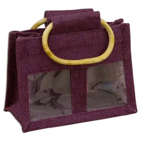Jute Jar Bag with 2 Windows