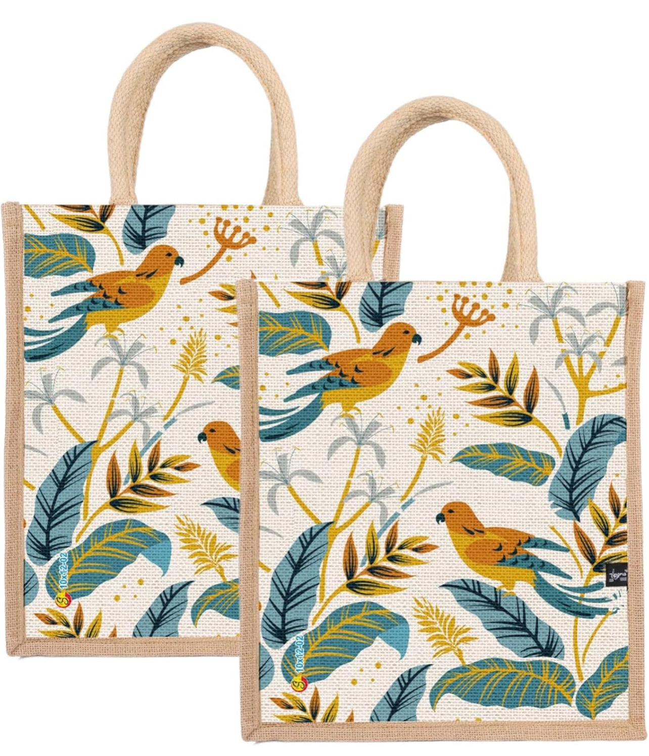 Tropical Parrot Paradise Jute Tote