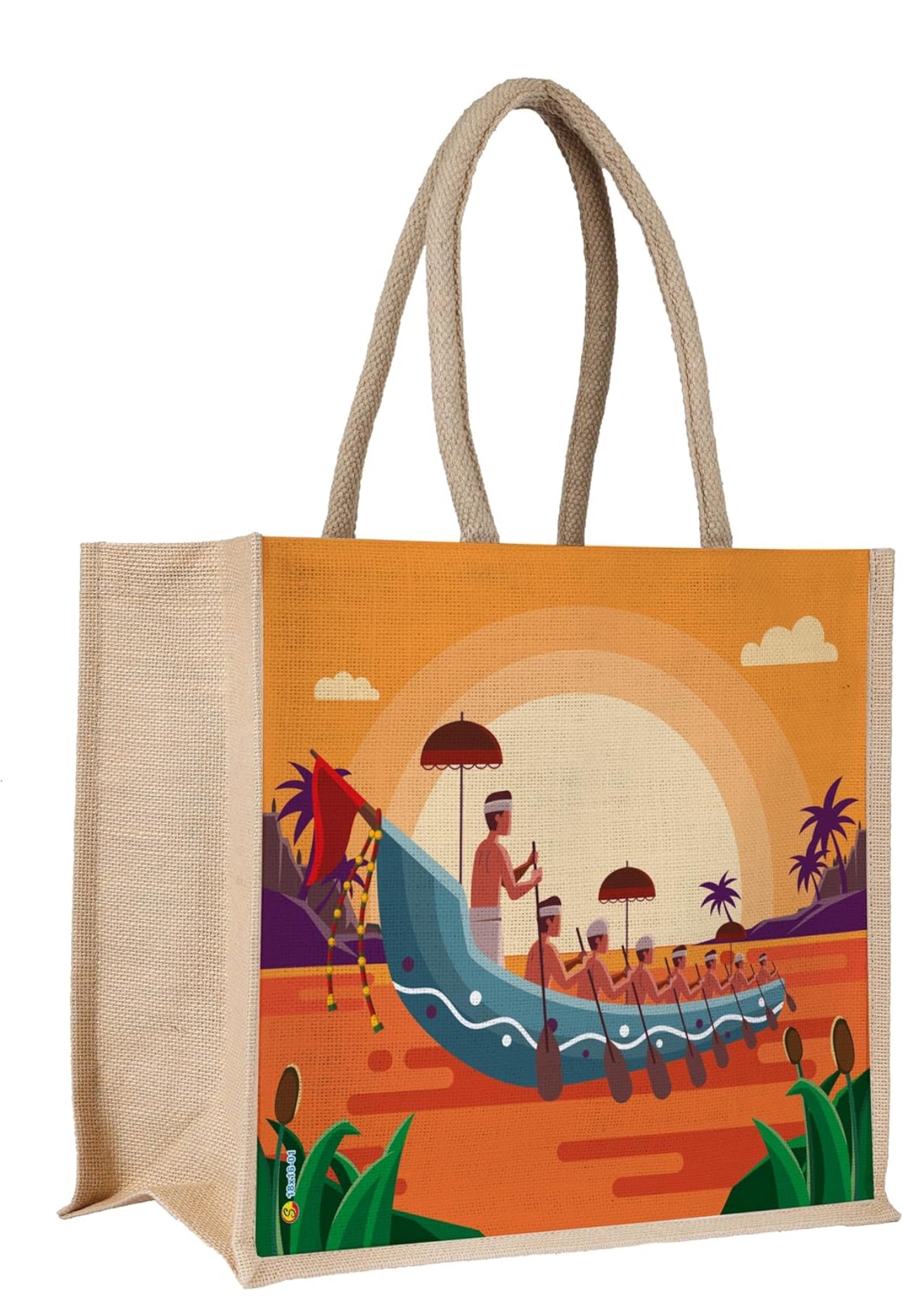 Traditional Kerala Boat Race Eco-Friendly Jute Bag