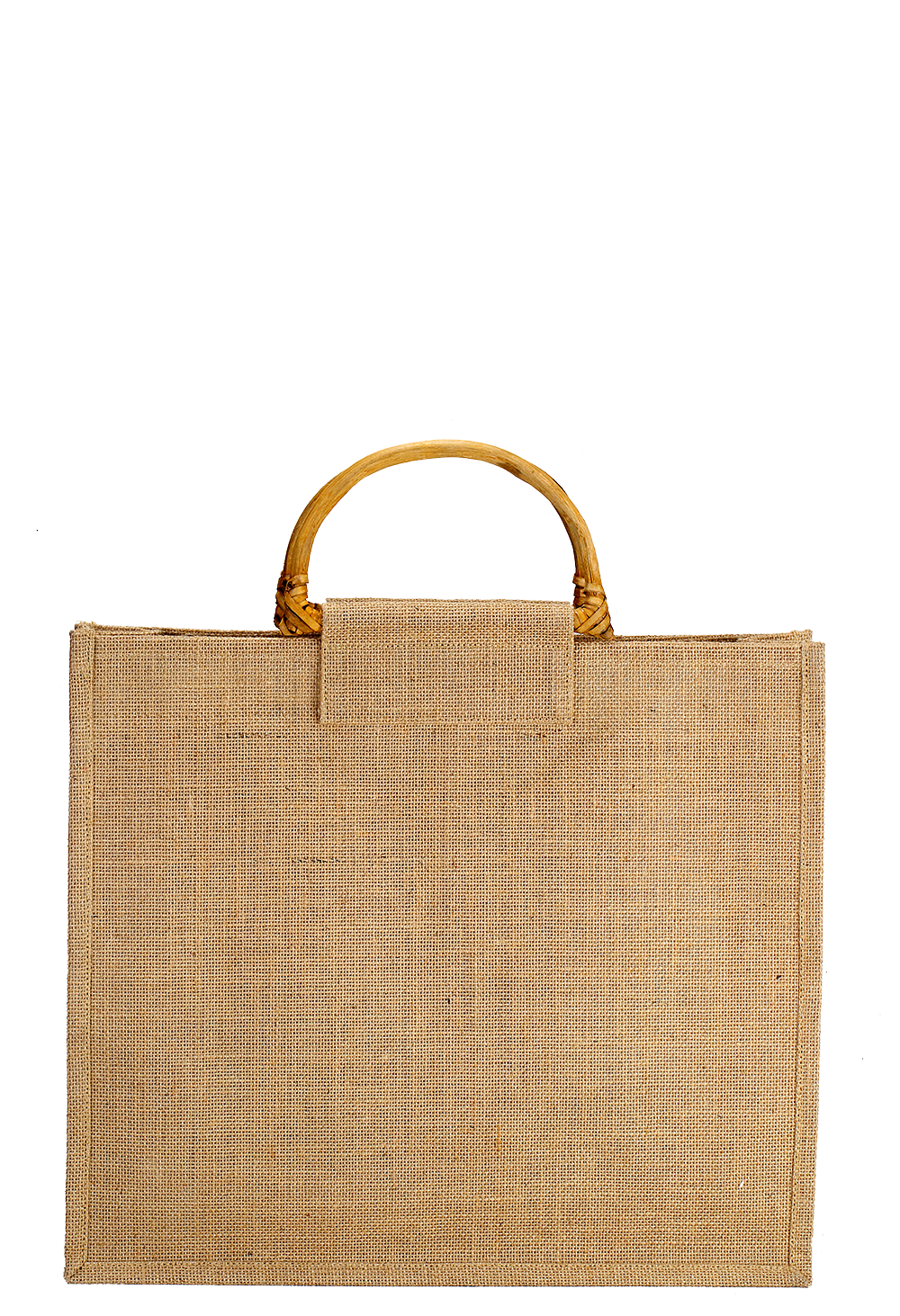 Natural Jute Bottle Bag with Bamboo Handles (35.5 x 41 x 10 cm)