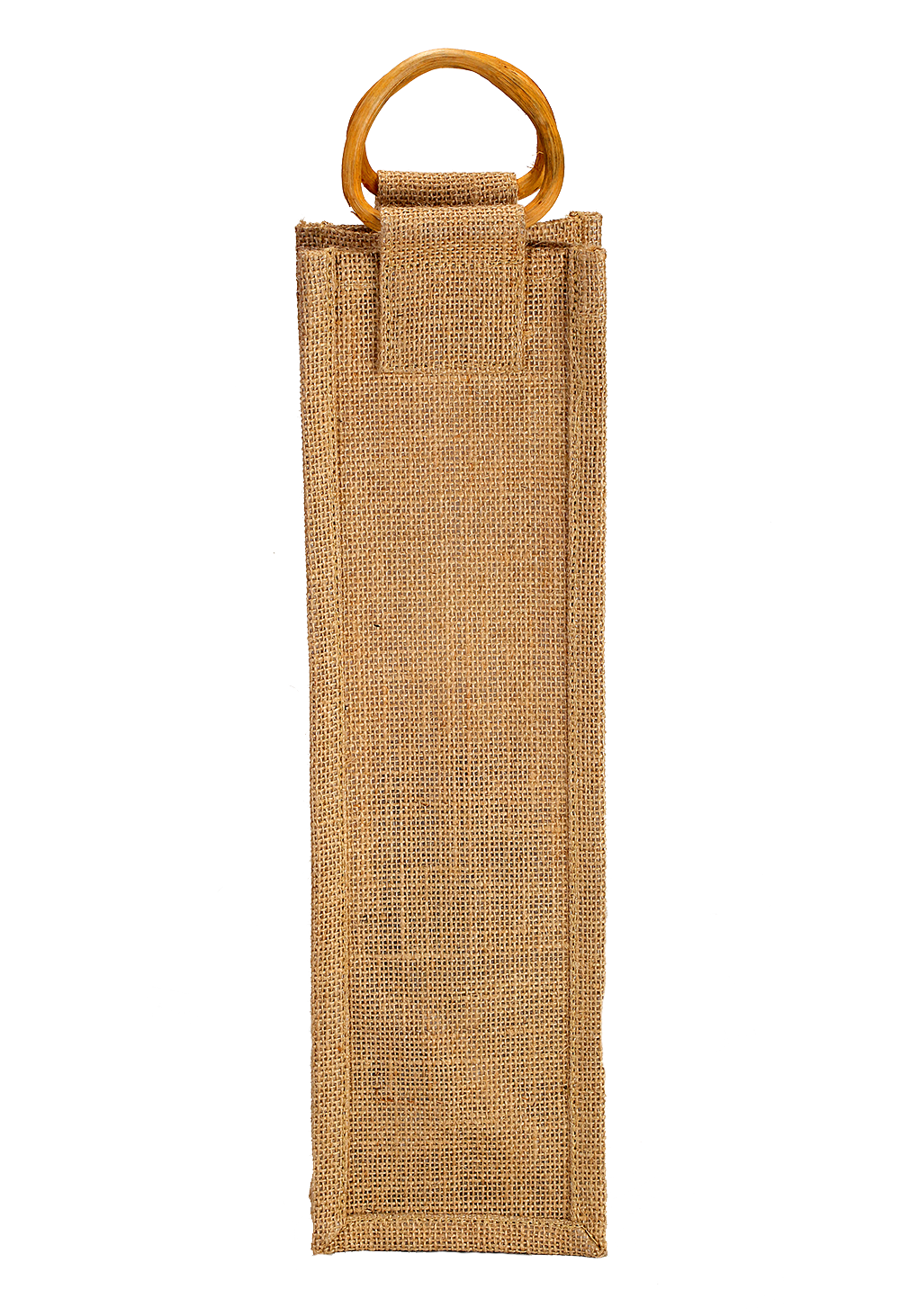 Natural Jute Bottle Bag with Bamboo Handles - (35.5 x 10 x 10 cm)