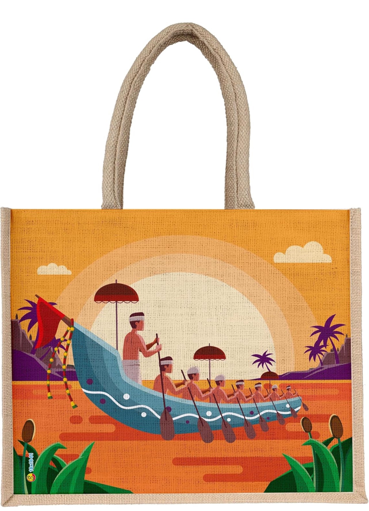 Traditional Kerala Boat Race Eco-Friendly Jute Bag
