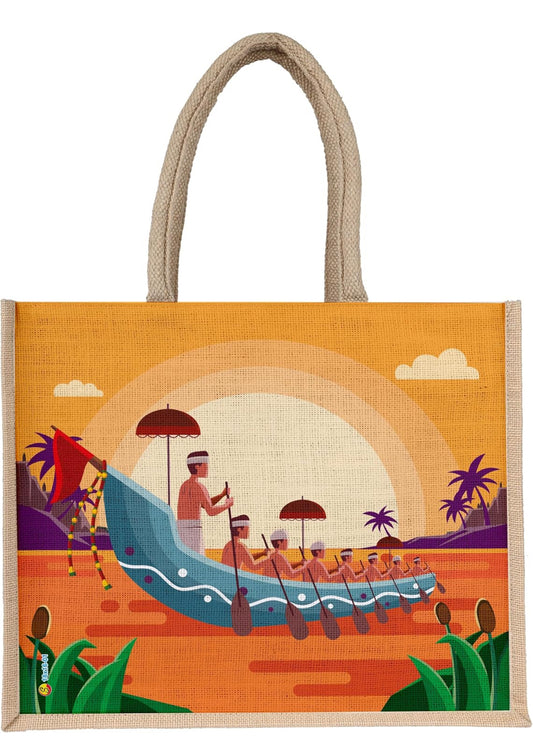Traditional Kerala Boat Race Eco-Friendly Jute Bag