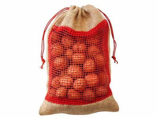 Jute Bag with Cotton Net (30x22 cm)