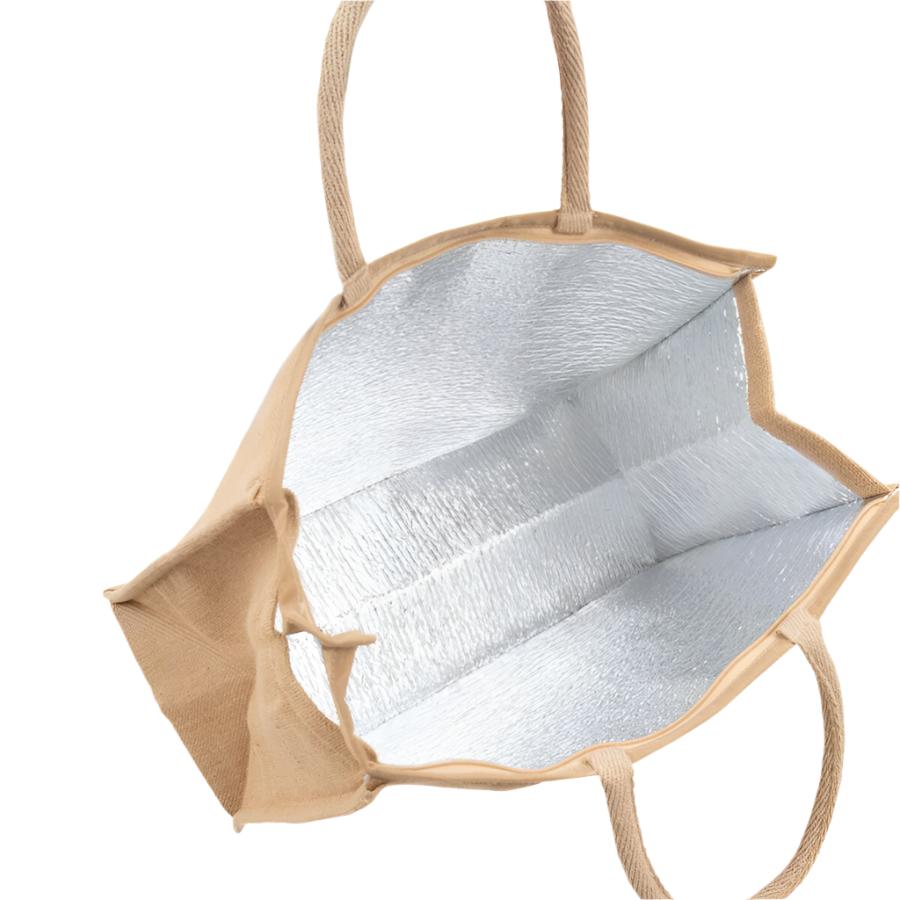 Large Natural Jute Cooler Bag with Zip closure